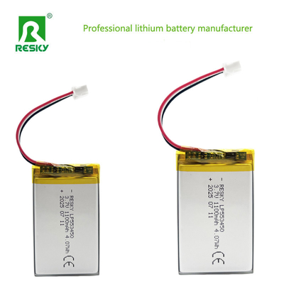 comprare Pacco batteria ai polimeri di litio 553450 3.7V 7.4V 1100mAh 1200mAh per fotocamere e proiettori fabbricazione online