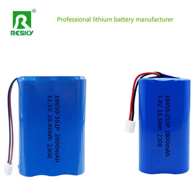 comprare 18650 Lithium Ion Batteries 11.1V 3s 2600mAh 28.86wh Rechargeable Li-ion Battery Pack fabbricazione online