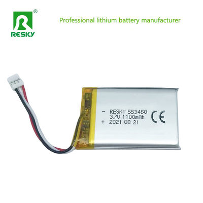 Batteria piatta in polimero di litio 553450 603450 3.7V 1100mAh 4.07wh