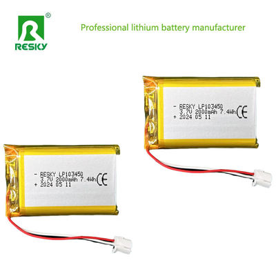 Batteria al litio polimerico piatta 523450 603450 803450 103450 3.7v 2000mAh Lipo batterie