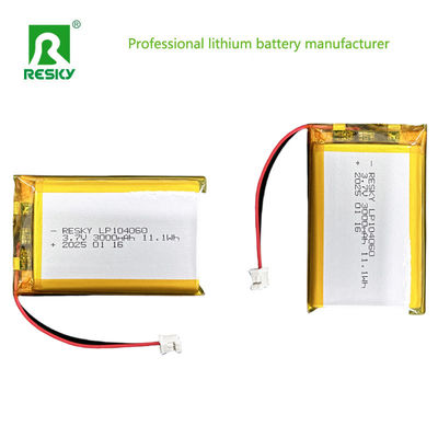 500 cicli batteria Lipo 104060 3000mAh 33.3wh 3.7V 11.1V