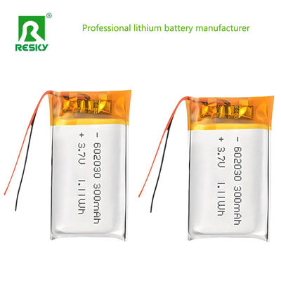 LP602030 3.7v 300mAh Batteria ricaricabile in polimero di litio Durable and Long Cycle Life 500 cicli
