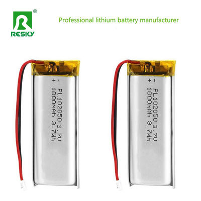 Batteria al litio di potenza 102050 3.7v 1000mAh Batteria al litio polimerica ricaricabile