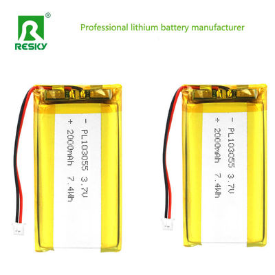 Cella agli ioni di litio 103055 3.7V 2000mAh 7.4wh Batteria ricaricabile al litio polimerico