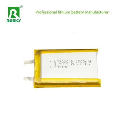 Cella al litio 703048 3.7v 1000mAh 3.7wh Batteria ricaricabile al litio