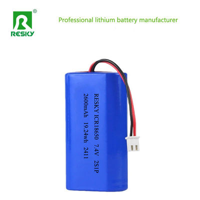 Batteria al litio ricaricabile 18650, pacco batteria 2600mAh 7,4V 19,24wh, pacco batteria lipo